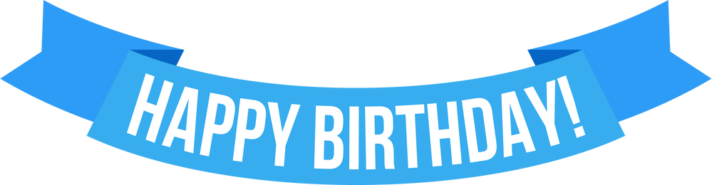 Happy birthday. Happy birthday text on ribbon. Greeting text