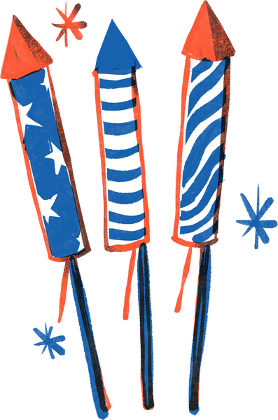 Hand Painted 4th of July Fireworks 